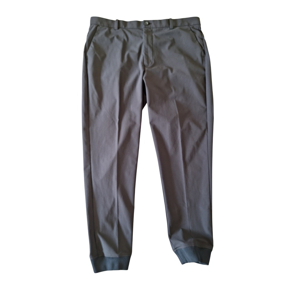 G/FORE Jogger Pants Mens 36 Black Woven Elastic Waist Zip Pocket Golf Athletic